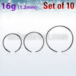 xcr16g pack w 10 pcs. 316l steel ball closure ring post  1.2mm