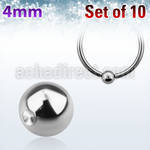 xdpb4 pack of 4mm 316l steel dimple ball for ball closure ring