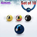 xdpbt4 4mm anodized 316l steel dimple ball for 14g or 16g