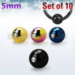 xdpbt5 5mm anodized 316l steel dimple ball for 14g or 16g