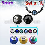xdpbtc5 5mm pvd steel ball closure ring ball w crystal