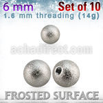 xfobal6 10 pcs of 6mm 316l steel ball w frosted surface 1.6mm