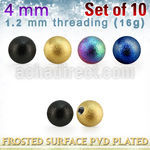 xfobt4s set w 4mm pvd plated steel ball w frosted surface 1.2mm