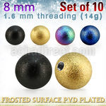 xfobt8g set w 8mm pvd plated steel ball w frosted surface 1.6mm