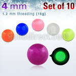 xglb4s pack of 10 pcs 4mm glow in the dark acrylic balls