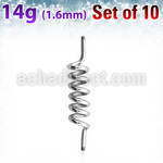 xind14g pack of surgical steel industrial coil barbell post