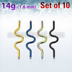 xinta14g anodized 316l steel industrial zig zag barbell post