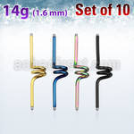 xintc14g anodized 316l steel industrial twister barbell post