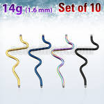 xinte14g anodized 316l steel industrial heart beat barbell post