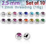 xjb25 10 pcs of 316l 2 5mm steel balls w crystals w 1 2mm hoe