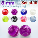 xmbbal8 8mm acrylic marble balls with 14g 1 6mm threading