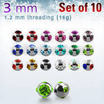 xmjb3 pack of 3mm high polished 316l steel balls with crystals