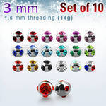 xmjb3g pack of 3mm 316l steel balls w small big crystals