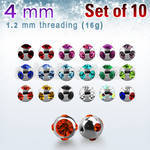 xmjb4s pack of 4mm high polished 316l steel multi jewel balls