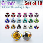xmjb6 pack of 6mm high polished 316l steel multi jewel balls