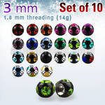 xmjbt3g anodized 316l steel balls w 4 crystals big crystal