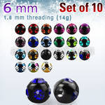 xmjbt6 pack of 6mm anodized 316l steel multi jewel balls