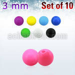 xsab3 set of 10 pcs of 3mm acrylic ball in solid colors