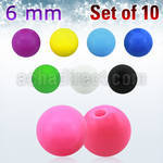 xsab6 set of 10 pcs of 6mm acrylic ball in solid colors