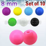 xsab8 set of 10 pcs of 8mm acrylic ball in solid colors