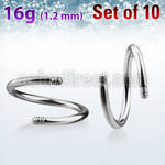 xsp16g 316l steel posts for spiral twister barbells 1 2mm