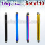 xtbb16g pack of anodized 316l steel bar posts for barbells