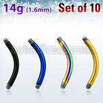 xtbn14g pack of anodized 316l steel curved bar posts for bananas