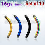 xtbn16g anodized surgical steel curved bar posts for bananas