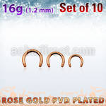 xttcb16g set w rose gold steel circular barbell post thread 1.2mm