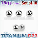 xubal3 pack of 3mm polished titanium g23 balls thread 1 2mm
