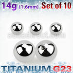 xubal8 pack of 10 pcs of 8mm high polished titanium g23 balls