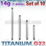 xubb14g pack of high polished titanium g23 barbell bars