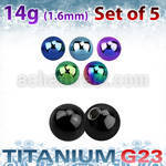xubt5g pack of 5 pcs of 5mm anodized titanium g23 balls