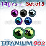 xubt8g set of 5 pcs of 8mm anodized titanium g23 balls