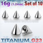 xucn4s pack of 10 pcs of 4mm high polished titanium g23 cones
