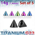 xucnt4g set of 4mm anodized titanium g23 cones 1 6mm thread