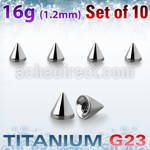 xucon25 pack of 2 5mm high polished titanium g23 cones