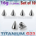 xucon3 pack of 3mm polished titanium g23 cones thread 1 2mm