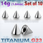 xucon4 pack of 10 pcs of 4mm high polished titanium g23 cones