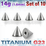 xucon5 pack of 10 pcs of 5mm high polished titanium g23 cones
