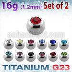 xujb3 3mm high polished titanium g23 balls w bezel crystals