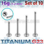 xulbm16g titanium g23 labret post 16g 3mm 10pcs