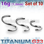 xusp16g pack of high polished titanium g23 spiral bars 1 2mm