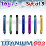 xutbb16 5mm anodized titanium g23 barbells post 1 2mm thread
