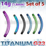 xutbn14 set of anodized titanium g23 belly banana post