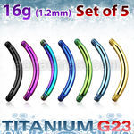 xutbn16 set of anodized titanium g23 eyebrow banana post