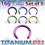 xutcb16 set of 5mm anodized titanium g23 circular barbell post