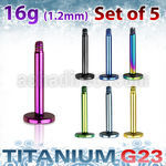 xutlb16 set of 5mm anodized titanium g23 eyebrow banana post