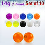 xuvb5 set of 5mm acrylic uv balls with 14g 1 6mm threading