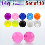 xuvb6 set of 6mm acrylic uv balls with 14g 1 6mm threading